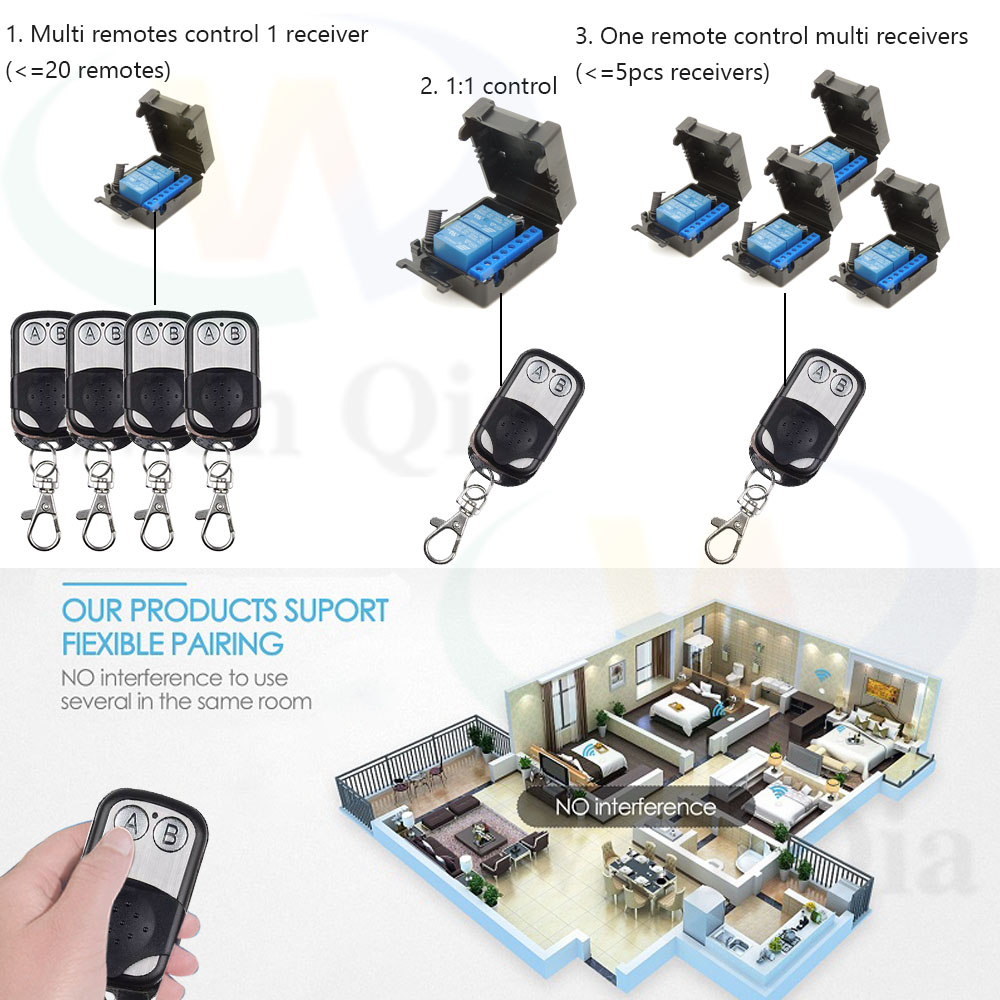 433MHz 12V ไร้สายโรงรถประตู/มอ - 433Mhz Receiver Module บทวิจารณ์และราคา